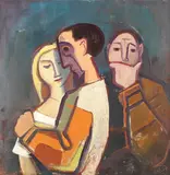 Paar mit Drittem (1) by Karl Hofer, 1954, Oil on canvas, sold Dec 2009