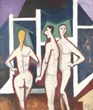 Drei im Raum (Josef und seine Brüder) by Karl Hofer, 1953, Oil on canvas, sold Dec 2009