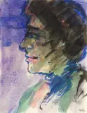 Kopf einer Frau im Profil nach links by Emil Nolde, 1910, Watercolour, sold Dec 2009