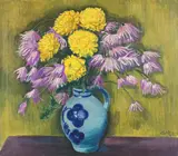 Max Pechstein, Chrysanthemen, 1937, Oil on canvas