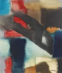 Einfallend by Fritz Winter, 1964, Oil on canvas, sold Dec 2009