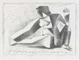 Femme accroupie au bras levé by Pablo Picasso, 1956, Chalk lithograph, sold Dec 2009