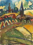 Hans Thuar, Schwarzrheindorf (Blick auf Vilich), 1923, Oil on canvas