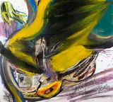 Bird and Landscape by Walter Stöhrer, 1977, Mixed media, sold Dec 2009