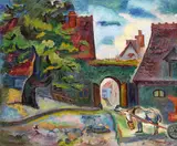 Hanns Bolz, Esel mit Karren, 1903, Oil on canvas