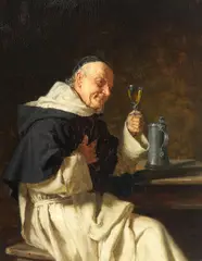 Eduard von Grützner, Der gute Tropfen, 1884, Oil on panel