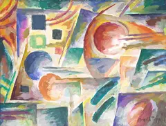Arnold Topp, Abstrakte Landschaft, 1939, Mixed media