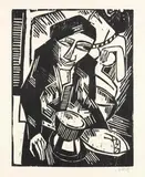 Melancholie by Karl Schmidt-Rottluff, 1914, Woodcut, sold Dec 2009