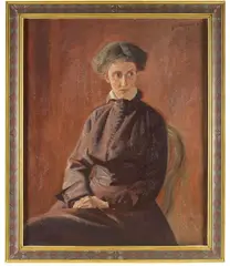 Ewald Mataré, Porträt Elisabeth Schmitz-Delhaes, 1914, Oil on canvas