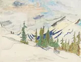 Bäume am Berghang by Erich Heckel, 1923, Watercolour, sold Dec 2009