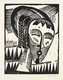 Mädchen aus Kowno by Karl Schmidt-Rottluff, 1918, Woodcut, sold Dec 2009