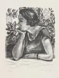 Visage de profil reposant sur un bras, paravant Louis XIV by Henri Matisse, 1924, Lithograph, sold Dec 2009