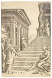 Giovanni Antonio da Brescia, Die Präsentation Mariens im Tempel, 1515, Engraving