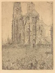 Die Kathedrale by James Ensor, 1886, Etching, sold Dec 2009