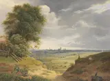 Johann Baptist Prunner, Blick auf München von Dachau aus, 1833, Oil on canvas