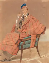Franz Krüger, Prinz Albrecht von Preußen im Sessel, 1838, Watercolour