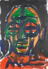 Ich in Lörsfeld by A. R. Penck, 1989, Oil on canvas, sold Oct 2009
