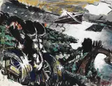 Markus Lüpertz, Drachenfels, 1974, Tempera