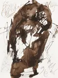 Emil Schumacher, Komposition in Braun, 1996, India Ink