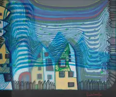 Fall in Cloud by Friedensreich Hundertwasser, 1979, Multiple, sold Oct 2009