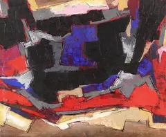 Composition by Francis Bott, 1961, Mixed media, sold Oct 2009