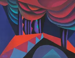 Raumkomposition by Johann Georg Müller, 1972, Tempera, sold Oct 2009