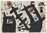 Aus: Le lézard aux plumes d'or by Joan Miró, 1971, Lithograph in colours, sold Oct 2009