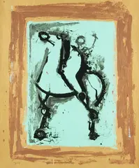 Marino Marini, Cavaliere Azzuro, 1950, Silkscreen in colours