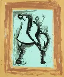 Marino Marini, Cavaliere Azzuro, 1950, Silkscreen in colours