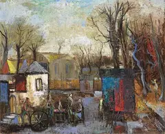 Guy Cambier, Zirkusmilieu, 1957, Oil on canvas