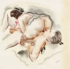 George Grosz, Erotische Szene, 1930, Watercolor