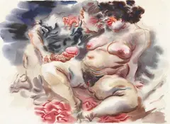 George Grosz, Erotische Szene, 1934, Watercolor