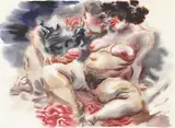 Erotische Szene by George Grosz, 1934, Watercolor, sold Oct 2009