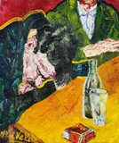 Manu van de Velde, Absinthtrinker, Oil on canvas