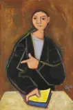 Jüngling mit Buch by Karl Hofer, 1954, Oil on canvas, sold Oct 2009