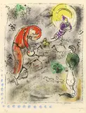Marc Chagall, Die Dächer, 1956, Lithograph in colors