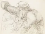 Erotische Szene by George Grosz, 1937, Pencil drawing, sold Oct 2009