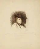 Jules Bastien-Lepage, Selbstporträt, 1870, Pen and ink drawing