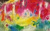 Marc Chagall, Tempel und Geschichte des Bacchus, 1961, Lithograph in colors