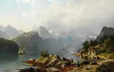 Norwegischer Fjord von Hardanger by Johannes Bartholomäus Duntze, 1880, Oil on canvas, sold Oct 2009