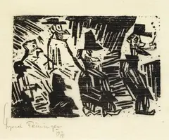 Old Shellbacks (Alte Seebären) by Lyonel Feininger, 1919, Woodcut, sold Oct 2009