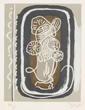 Georges Braque, Bouquet de fleurs blanches, 1962, Woodcut in colors