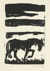 Pferd by Emil Nolde, 1910, Woodcut, sold Oct 2009