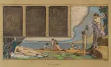 Badeszene. Dekorativer Entwurf zu einem Wandbild für ein Berliner Treppenhaus by Ludwig von Hofmann, 1908, Colored chalk, sold Oct 2009