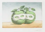 René Magritte, Le Prêtre Marie, 1968, Etching in colors