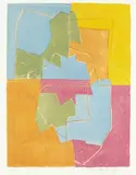 Composition rouge, verte, bleue et jaune by Serge Poliakoff, 1956, Lithograph in colors, sold Oct 2009