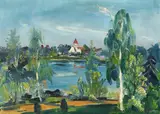 Franz Heckendorf, Landschaft mit See