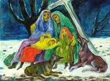 Albert Birkle, Die Familie, 1978, Oil on canvas