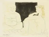 Vuillard et son modèle by Pablo Picasso, 1954, Lithograph in colors, sold Oct 2009