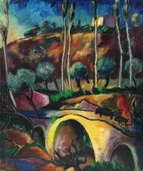 Werner Lange, Südliche Landschaft, 1920, Oil on canvas
